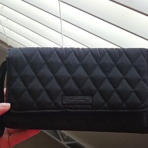 Elegant Black Quilted Women's Clutch/ Wristlet